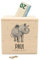 Muckelmeister Spardose Kinder Personalisiert mit Namen aus Holz - 10x10x10cm - Spardose mit Schloss und Schlüssel - Taufgeschenke für Mädchen und Jungen - originelle Geschenke zur Geburt - Elefant