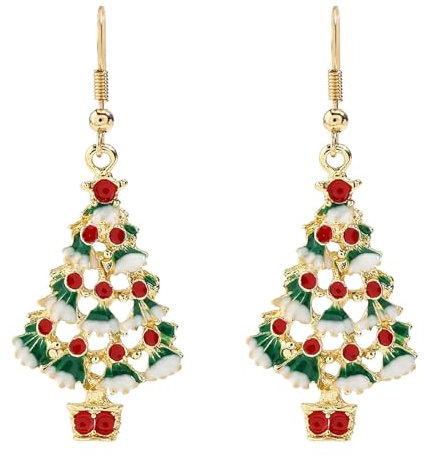 Weihnachtsohrringe Damen - Baumeln Kreativ Weihnachten Ohrringe für Damen & Kinder - Weihnachtsdekoration für Mädchen und Frauen (C)