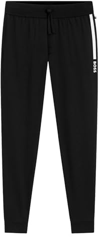 BOSS Mens Authentic Pants Cotton Terry Logo Print Jogging Bottoms, 021dark Grey, L