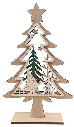 Generic Large Gnome Statue Christmas Decoration Supplies Hollow Carved Christmas Tree Ornament Home Party Wooden Craft Ornament Drunk Garden Gnomes Outdoor (A, One Size)
