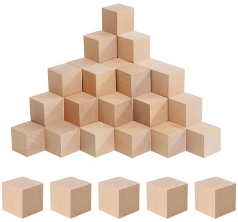 100 Stück Handwerk Holzblöcke 20mm, Holzwürfel Kiefer Unvollendete, Holz Quadrat Würfel Natur Deko, Holzwürfel Blanko Deko, Natürliche Holzblöcke Zum Schnitzen Heimwerken Basteln Malen