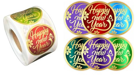 Chinesisches Neujahrsaufkleber Runde Süßigkeiten Aufkleber Selbstklebende Aufkleber Dekorative Aufkleber Happy New Year Aufkleber für Karten