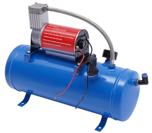 Compressore d'aria da officina, guidabile, DC 12 V, motore a induzione, silenzioso, senza olio, senza manutenzione, 150 PSI, serbatoio da 6 l, 23 A