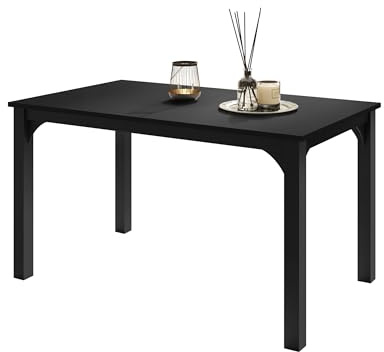 Mirjan24 Tisch für Esszimmer Fagab 140, Rechteckiger Esstisch, Ausziehbarer Tisch für Küche, L:140-178 x H:76 x B:80 cm, Küchentisch, Esszimmertisch (Schwarz/Schwarz Molet)