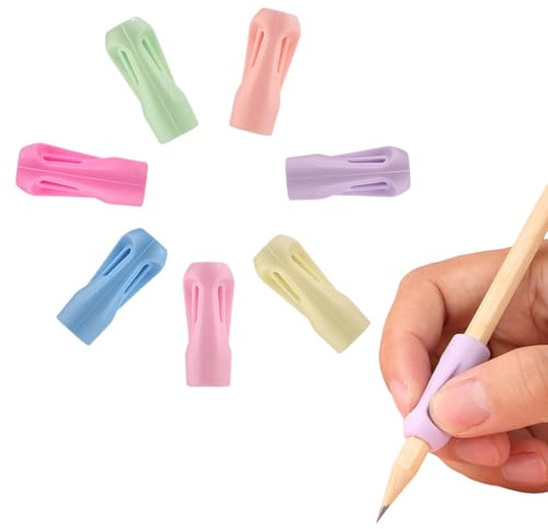 COYUN 7 Piezas Adaptador Lápiz, Agarres para Lápices, Soporte Corrector de Escritura para Niños, Ayuda a Coger Bien el Lápiz para Niños Zurdos y Diestros