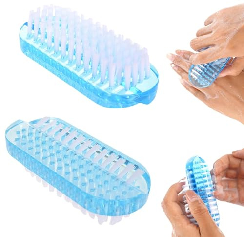 2 Pieces Of Hand And Nail Cleaning Brushes, Plastic Nail Brush (Blue)