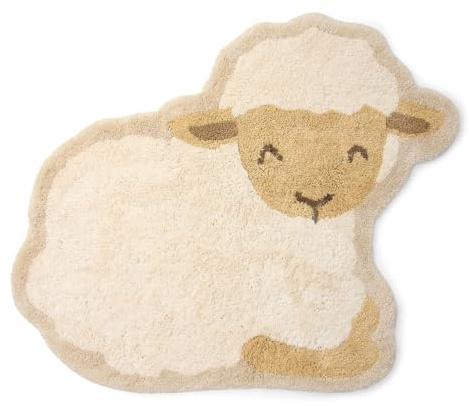 Little Dutch Teppich Kinderzimmer Kinderteppich Schaf - Little Farm weiß (118x80,5 cm)