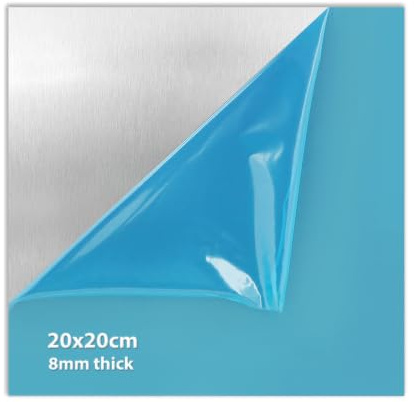 LALAGO Placa de Aluminio, Chapa de Aluminio, grosor es de 8 mm - 200 mm x 200 mm (20cm x 20cm) - 1 Pcs
