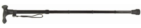 Aidapt Left Handed Fold Down Adjustable Height Lightweight Walking Stick with Anti Slip Ferrule Foot to Aid Stability and Confidence when Walking Supplied with a Hanging Carry Strap