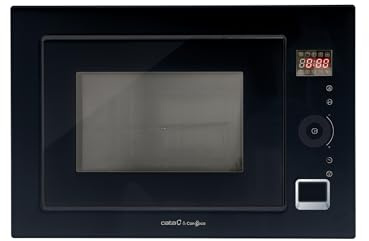 Cata & Can Roca Microondas Encastrable Capacidad de 25 L Modelo MC 25 GTC BK Temporizador Microondas Con Grill Ancho de 60 cm Acabado en Cristal Negro