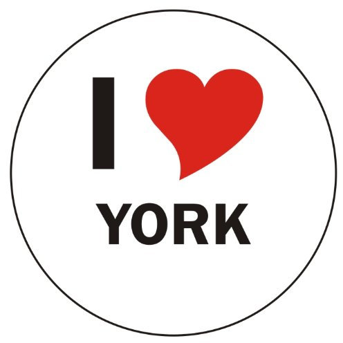 PEMA Aufkleber - Sticker - Autoaufkleber - I Love York - 8 cm Durchmesser rund - JDM - Die Cut - OEM - Auto - Heckscheibe - aussenklebend