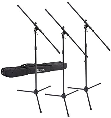 OnStage On-Stage MSP77033 Euroboom Microphone Stands with Travel Bag, 3 Pack