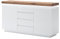 möbelando Sideboard Kommode Highboard Anrichte Mehrzeckschrank Weiß mit LED Lisa I
