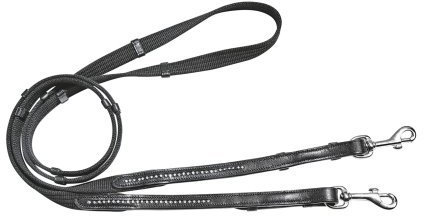 BUSSE solibel Zügel CRYSTAL-ICE, KH, schwarz/Edelstahl, Länge 230 cm