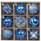 Set of 9 Midnight Blue Christmas tree baubles, Plastic, 6cm by Premier