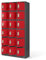 Jan Nowak Umkleideschrank 3B6A Fächerschrank Schließfachschrank mit 18 Fächern Metall Pulverbeschichtung 185 cm x 90 cm x 40 cm (H x B x T (Anthrazit-Rot)