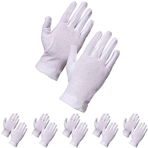 5x Pairs Of Medium Medisure 100% Cotton Medical Gloves - Dry Skin/Eczema Moisturising Hand Gloves