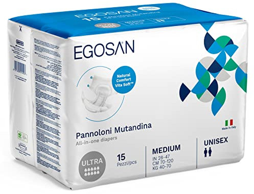 Egosan Couche pour adulte Ultra Incontinence Absorption maximale et Languettes réglables pour homme et femme