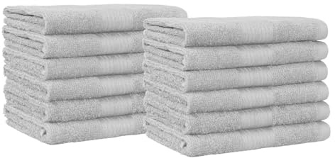 Amazon Basics - Waschlappen aus Baumwolle, farbecht, Grau, 12 Stück