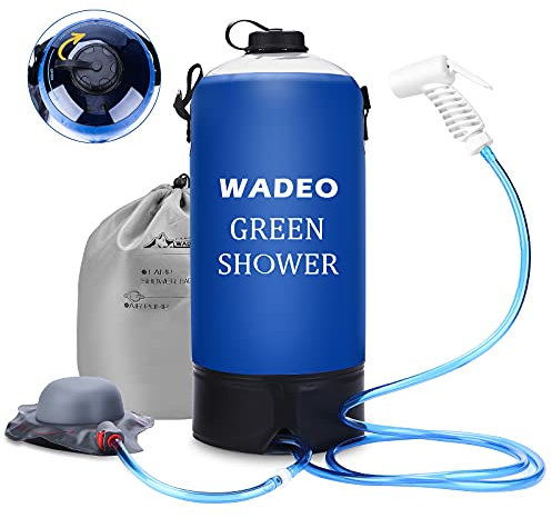 WADEO Campingduschtasche, 11 l, Reise, beheizt, tragbar, Warmwasser, 45 °C, für Wandern, Klettern