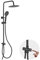 Ibergrif M20706B - Colonne de Douche sans Robinet, avec Flexible, Tête, Douchette, Support, Noir