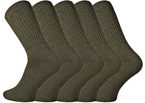 FussFreunde 5/10 o 15 Paar, Jagd-, Bundeswehr-, Outdoor-, Sport-Socken mit Anti-Loch-Garantie (Bundeswehr Grün, 43-46 - 5 Paar)