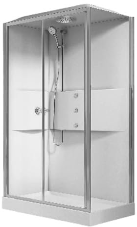 CABINA DOCCIA MULTIFUNZIONE APERTURA 1 ANTA SCORREVOLE E 1 FISSA cm 80x120
