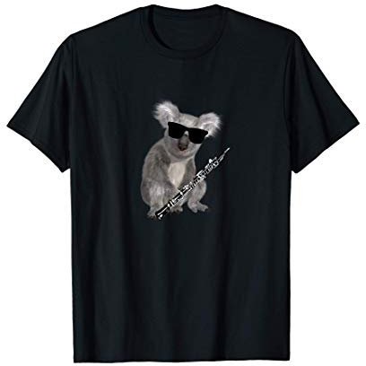 Funny Koala Wearing Sunglasses Playing Oboe T-Shirt