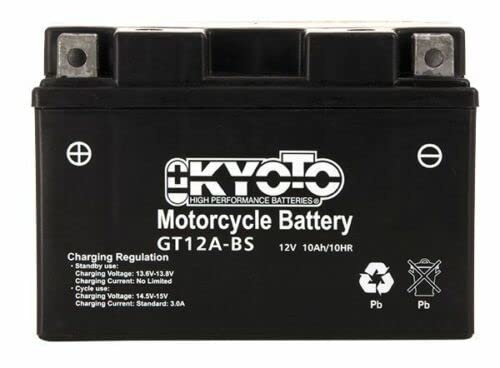Batteria moto Kyoto GT12A-BS (YT12A-BS) - Senza manutenzione - 12 V 10 Ah - Dimensioni: 150 x 87 x 106 mm