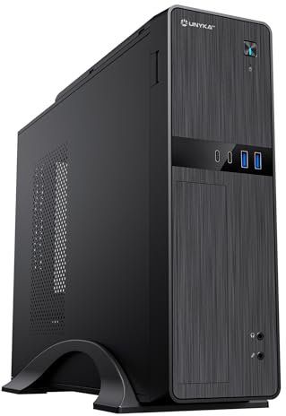 UNYKAck Caja de Ordenador Micro ATX UK2011 Negra, con Fuente de Alimentación 450W, Dos Conectores USB 3.0 y Dos Conectores Type C (USB 2.0)