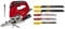 Einhell Stichsäge TE-JS 100 (750 W, max. 100 mm, 45° Schrägschnitt, Hubzahlregelung, 4-Stufen Pendelhub, Absaugadapter, Parallelanschlag, LED-Licht, Koffer, inkl. 5-tlg. T-Schaft Sägeblatt-Set)