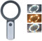 Lupe mit 18 Led Licht, 30X Hohe Klarheit Handlupe Leselupe mit 3 Beleuchtungsmodi, Optische Glaslinse Lupen für Kinder,Senioren,Juwelier,Lesen Liebhaber (Weiß + Grau)