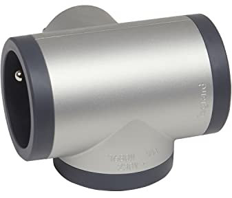 LEGRAND - Fiche Multiprise Triplite - 3 Prises Latérales en T avec Terre - Sécurité Enfant Intégrée - Alu et Gris Foncé