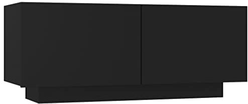 vidaXL Nachttisch Nachtschrank Nachtkonsole Nachtkommode Schlafzimmer Schrank Kommode Beistelltisch Telefontisch Schwarz 100x35x40cm Holzwerkstoff