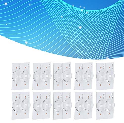 FTVOGUE Cuentas de Lámpara SMD 3V con Placa de Fibra de Vidrio Filtro de Lente Óptica Cóncava Chip de Bombilla para Reparación de TV LED Luz Blanca