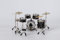 ALANO Mini Drum Set Mini Drum Modell Musikinstrument Ornament Dekoration Geschenk (Schwarz)
