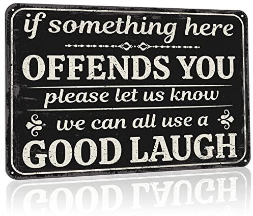 Rousen Plaque en métal humoristique avec inscription « Man Cave Decor » - Pour la maison, le bar, la cour, le camping-car, la cuisine, le bureau - Panneau en aluminium - 30,5 x 20,3 cm - 4 trous pour