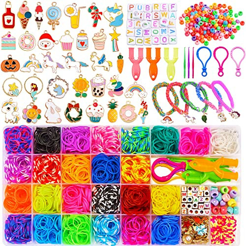 Lubibi Perlen zum auffädeln Kinder Schmuck Schnurset,24 Farben DIY Perlen Set,2000 Armbänder Selber machen,Perlenset, Perlen Armbänder Selber Mache,Bastelset Kinder,Geschenke für Mädchen,Basteln