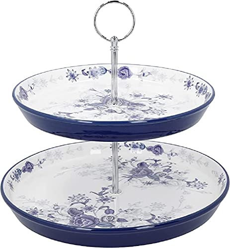London Pottery Blue Rose Présentoir à gâteaux