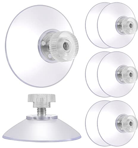 Grevosea 8 Stück saughaken,Ø40mm saugnapf haken extra stark saugnapf,Saugnäpfe Gewinde Klare PVC Saugnäpfe Stark Haftender Saughalter für Fensterglas Auto Glas Badezimmer Wand Tür Fenster