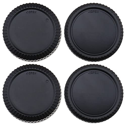 YINETTECH 2 Sets Front Body Cap & Rear Lens Cap Cover Kit Compatible with Fuji X Mount DSLR Camera X-T4 X-T3 X-T2 X-T1 X-T30 X-T20 X-T10 X-H1 X-T200 X-T1000000 X-T1000 X-PRO 3