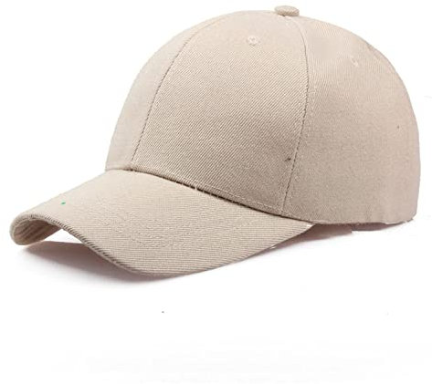Unisex-Kappe, verstellbar, mit Klettverschluss, für Herren und Damen, Baseballmütze, glatt, schwarz, blau, beige [atmungsaktiv und robust] - klassisches Design, beige