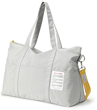 Tuscall Reisetasche Handgepäck Tasche Leicht Sporttasche Reise Weekender Waschbar für Damen Herren, Wochenendtasche Faltbare Strandtasche für Ausflüge, Gym, Übernachtungen, Flugzeug (Grau)