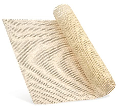 Rollo de Mimbre Natural, 1x0,35m Correas de Caña Natural Cane Webbing Rattan para Proyectos de Caning Hueco Cuadrado Ratán Rollo para Manualidades Gabinete Silla Muebles (Blanqueado)