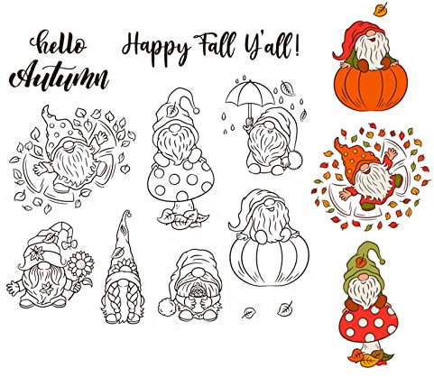 arriettycraft Herbst Zwerg Herbst Blätter Transparente Stempel für Karten Herstellung Dekoration und Scrapbooking Gummistempel zum Basteln