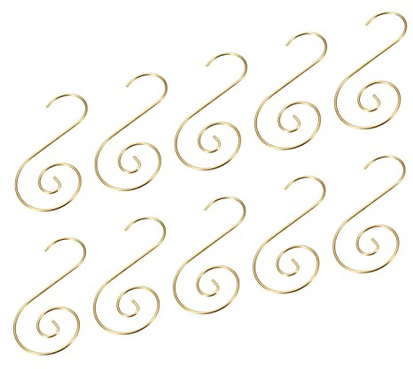 YOKIVE 30Stk S Formig Aufhänger Metall Verzierung Haken | Hängende Heimwerkerarbeiten Dekoration Ideal für Küche Haus Weihnachten Party (Golden 1x2)