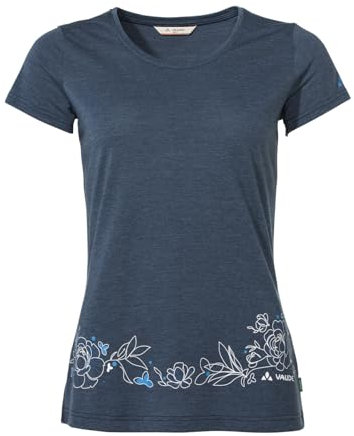 VAUDE Damen Women's Skomer Print Ii T-Shirt, Dark Sea Uni, 42 EU