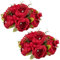 NUPTIO Pfingstrose Künstliche Blume Für Tafelaufsätze: 2 Stück 24cm Durchmesser Rot Faux Blumen Gefälschte Ball Anordnung Seide Brautstrauß Hochzeit Mittelstücke für Tisch Wohnkultur