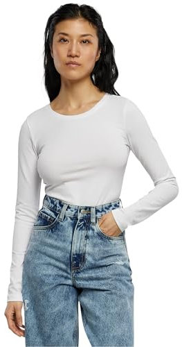 Urban Classics Damen Body Ladies Stretch Jersey Longsleeve Body White M