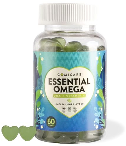 Gomicare - Omega 3 Gummies - Vitamin D, Vitamin E, Dha Aus Algen Und Cholin - 60 Gummies - Zuckerfrei - Vegan - Gluten Und Laktosefrei